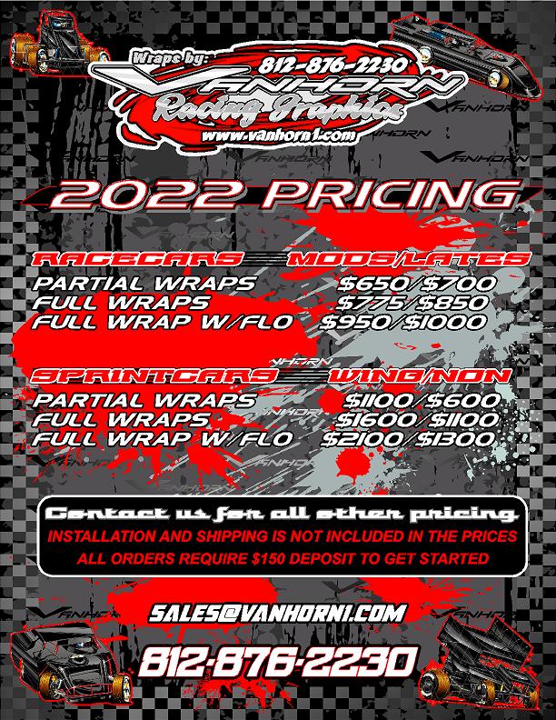 Vanhorn Racing Graphics Pricing
